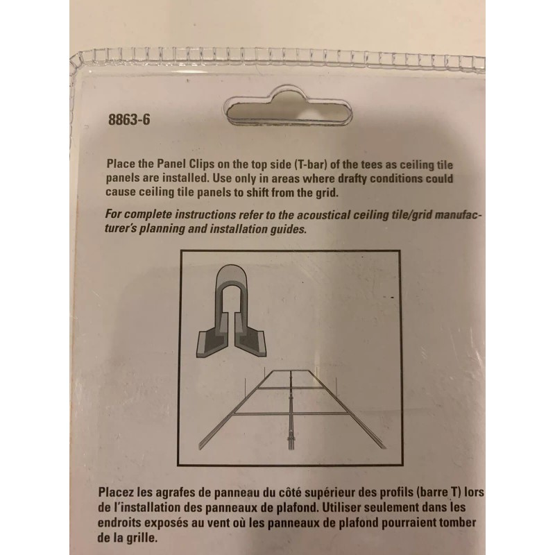 Suspend-It 8863-6 Drop Ceiling Installation Panel Clips Quantity 20