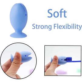 Standing Tooth Brush Cover Cap Stand, 2023 New Portable Travel Toothbrush Head Cover Protector, Premium Cute Fish Shape Silicone Suction Cup Toothbrush Holder for Shower(Pink-6PCS)