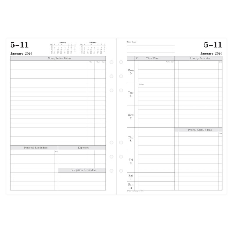 Filofax A5 week to view English 2026 diary 26-TM7051