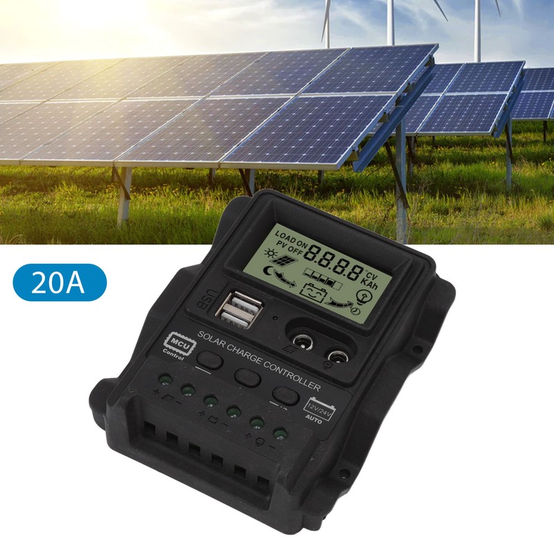 K1688 Solar Charge Controller PWM Dual DC with Black Shell