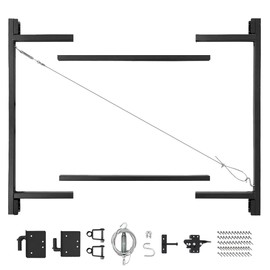 Adjust-A-Gate Full Frame Gate Fence Kit, Fits 36-60" Openings & Up to 5-6', Black - Heavy-Duty Outdoor Reinforcement & Accessories for Gates and Fences