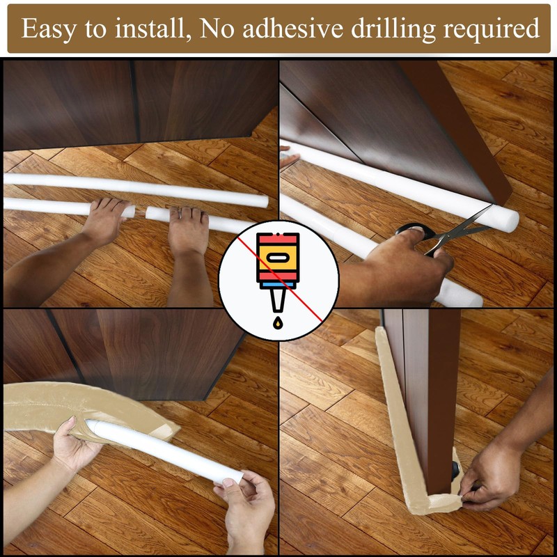 JUJIBL Under Door Draft Stopper 32 inch Draft Blocker for