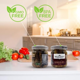 Riga Gold Smoked Sardines in Oil, 100g Jar (3 Pack) Kosher Certified (Pack 3)