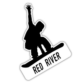 Red River New Mexico Ski Adventures Souvenir 2 Inch Vinyl Decal Sticker Board Design 4-Pack