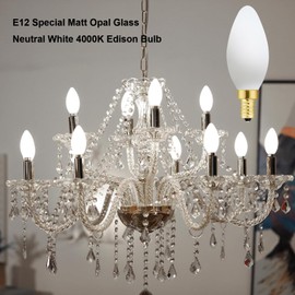 XININSUN Frosted Candelabra Light Bulbs 40 Watt Equivalent, 4W Watt LED Candelabra Bulbs, E12 LED Bulb 40w Dimmable Neutral White 4000k, Candle Type B Bulb, 400 lumens, 6 Pack