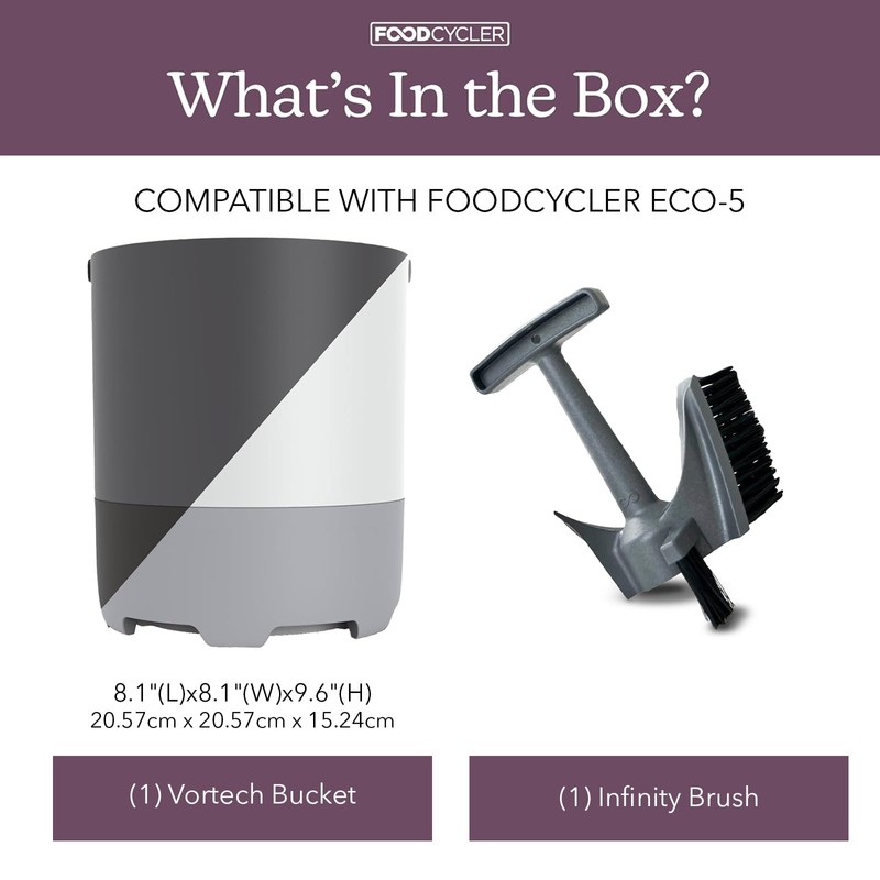FoodCycler Eco 5 Bucket & Infinity Brush Pack – Kitchen