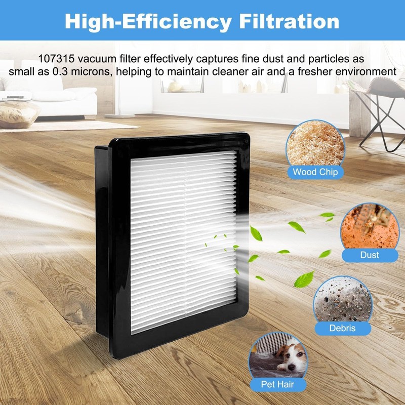BGSIME 4 PACK 107315 HEPA Vacuum Filter for Proteam Super