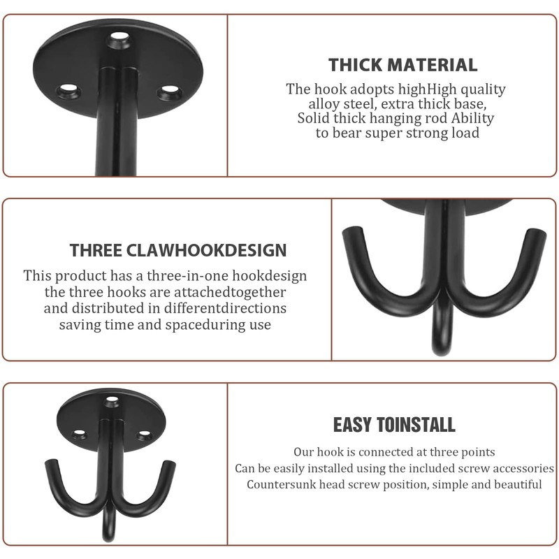 Ouzionz Pack of 6 Ceiling Hooks with Screws Ceiling Hooks,