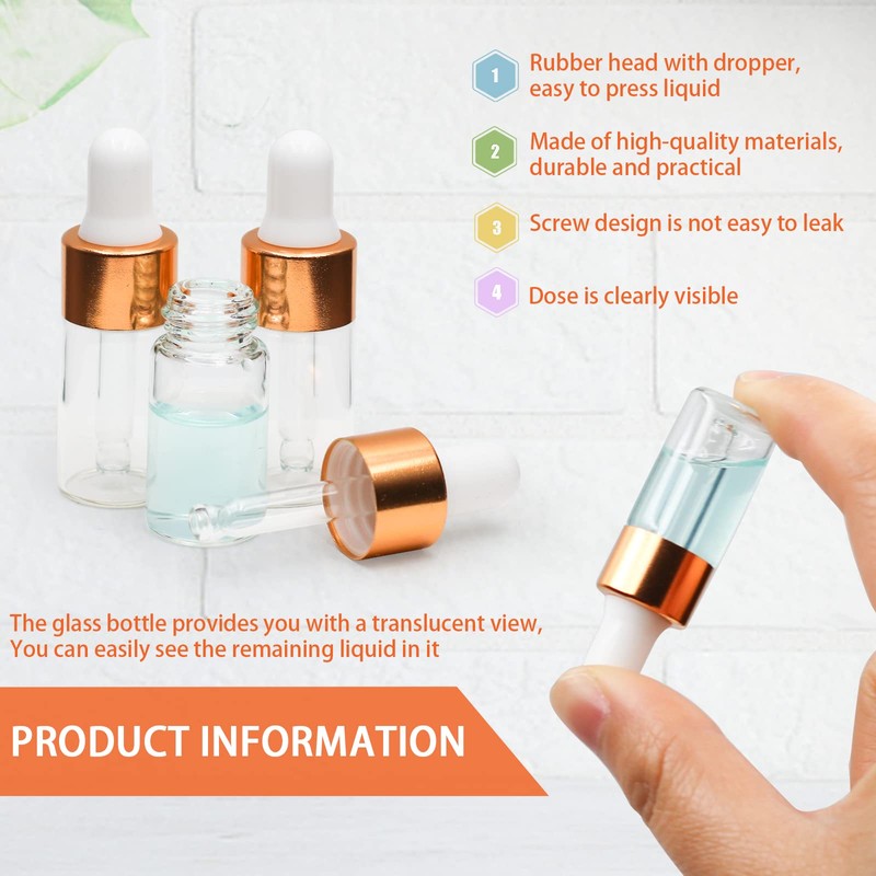 30pcs 3ml Dropper Bottle,Empty Mini Bottles with 3pcs Dropper Pipettes