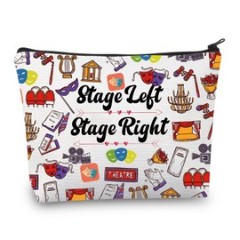 Theater Drama Gifts Stage Left Right Makeup Bag Drama Theater Lover Gifts Comedy Tragedy Cosmetic Travel Toiletry Bag (theatre bag)