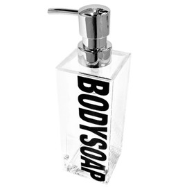 Senko Grande 64546 Body Soap Bottle Dispenser, Capacity: Approx. 14.2 fl oz (420 ml), Black, Large Letter Font