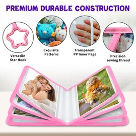 Baby's My First Family Album Baby Photo Albums Soft Photo Cloth Book with Baby-Safe Mirror Holds 17 4x6 Photos for Newborns, Toddlers, Baby Shower