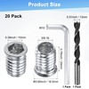 M METERXITY 20-Pack Threaded Inserts for Wood, 3/8-16x20mm Hex Drive