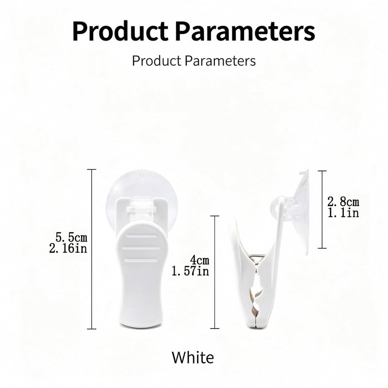 (4 Pack) Suction Cup Hook Clips - Multi-Purpose Non-Trace Wall-Sticking