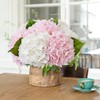 ZYTUYO Pink Hydrangea Artificial Flower 3 PCS 21in Real Touch