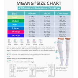 MGANG Ted Hose Thigh High Anti Embolism Compression Stockings for Women & Men, Surgical Compression Stockings, 15-20 mmHg Compression TED Hose Socks with Inspect Toe Hole, 1 Pair, White 2XL