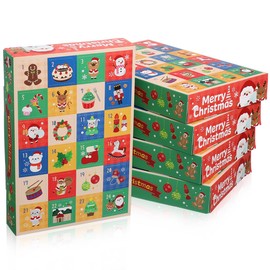 Cabilock Advent Calendar Box, Empty 24 Days Christmas Countdown Advent Calendar to Till, DIY Xmas Gifts Boxes for Kids and Family (5 PCS)