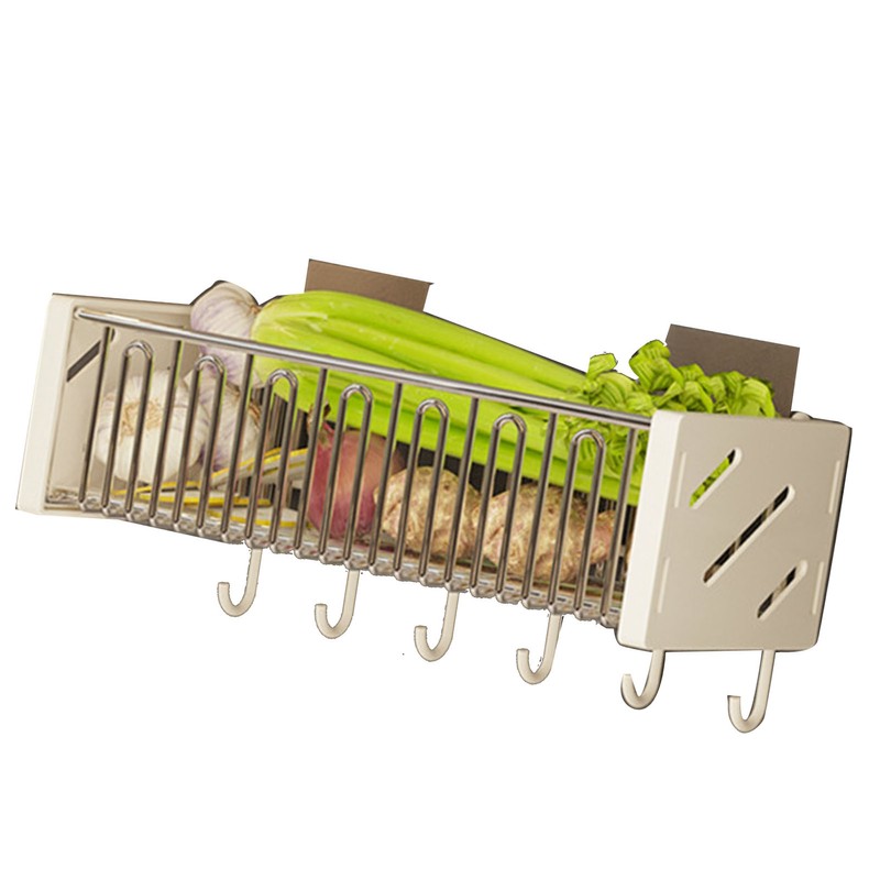 Kitchen Wall Mounted Shelf Multifunctional Hanging Drainage Organizer Basket for