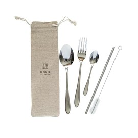 Horie Titanium Cutlery Set, Gift, Lightweight, Rust-free, Portable, Various Colors (Natural)
