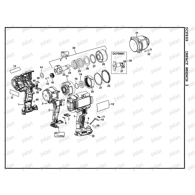 1/2'' N415875 replacement Fits 18V 20V MAX XR Dewalt Black