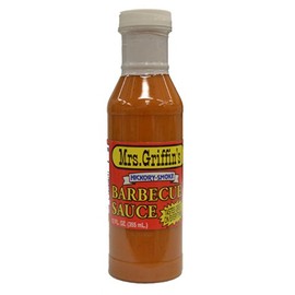 Mrs. Griffin's Barbecue Sauce, Hickory Smoke, Southern Favorite since 1935, great for grilling, smoking, or baking, one, 12 ounce bottle
