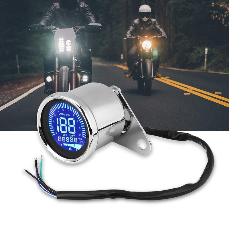 Digital LCD Speedometer, Clear HD LED Display, Waterproof Housing, Universal