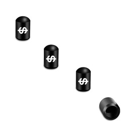 Fogfar 4 PCS Car Tire Valve Stem Caps, Valve Core Cap, Fit for Cars, SUVs, Bike, Trucks and Motorcycles (Black)