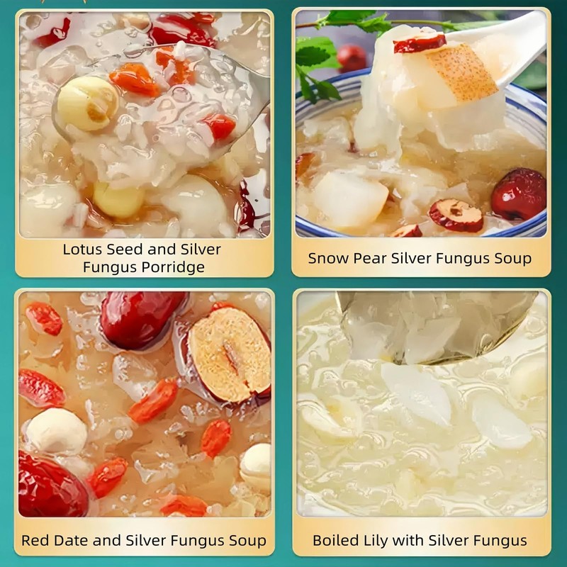 Premium Dried Snow Fungus (Tremella) - Whole, White Fungus, Vegan,