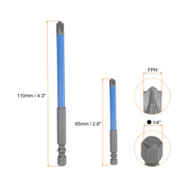 HARFINGTON 10pcs Phillips Slotted Head Screwdriver Bits FPH2 1/4" Hex Shank S2 Steel Magnetic Flat Cross Head Electrician Bit with Magnetizer
