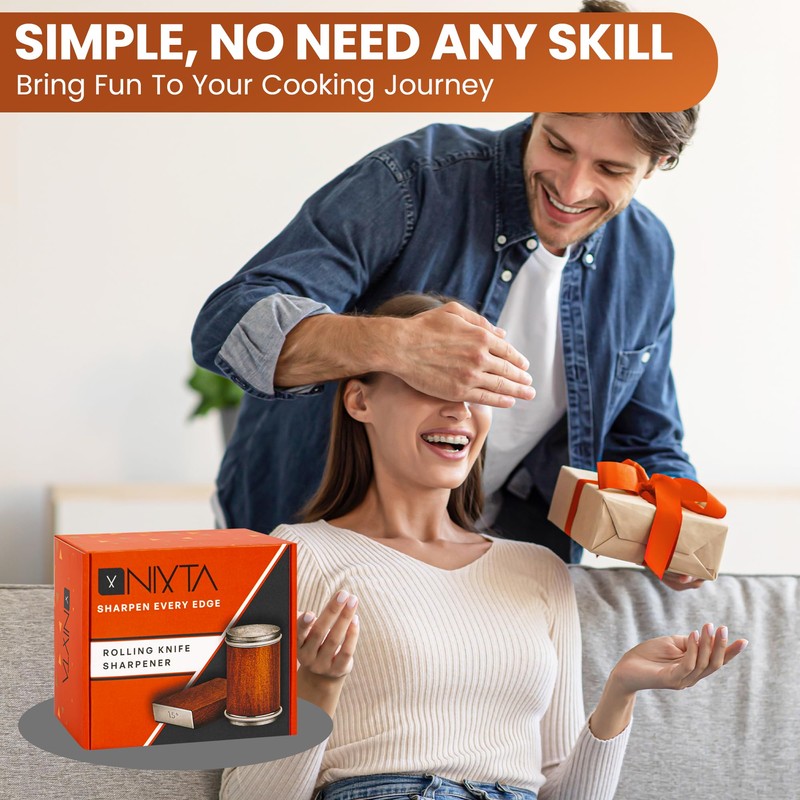 Nixta Rolling Knife Sharpener Kit – 3-Stage Manual Knife Sharpener