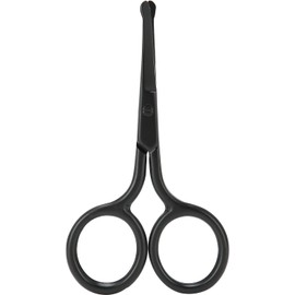 Premium Nose Hair Scissors, Curved Safety Blades with Rounded Tip for Trimming Small Details, Facial Hair, Ear Hair, Eyebrows, 9 cm, Black