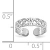 IceCarats 14K Solid White Gold Adjustable Toe Ring Open Midi