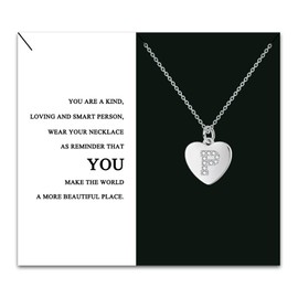 Kraven S925 Initial Necklace Heart Zirconia Pendant Choker, A-Z Silver Charm Necklace for Women Girls Lady Tiny Necklaces Fashion Jewellery (P)