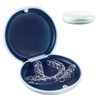 White Dental Retainer Container Case with Magnetic Closure, Slim Night