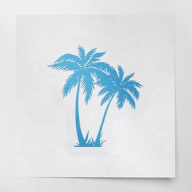 Decal Stickers of Palm Tree Black Silhouette 8 (Azure Blue) (Set of 2) Premium Waterproof Vinyl Decal Stickers for Laptop Phone Accessory Helmet Car Window Mug Tuber Cup Door - ANDstic624492BE