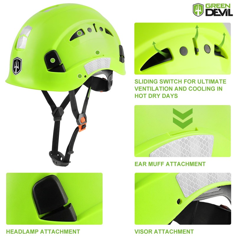 GREEN DEVIL Forestry Chainsaw Safety Helmet with Bluetooth Ear Muffs