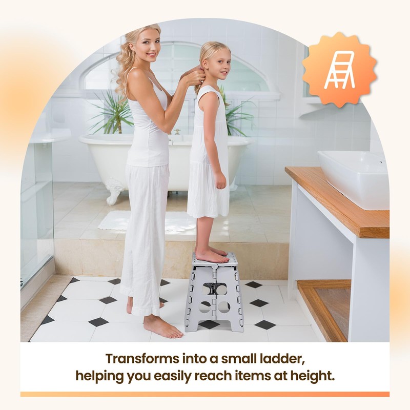 ACKO Folding Step Stool Foldable Stool 13 inch Plastic Stools