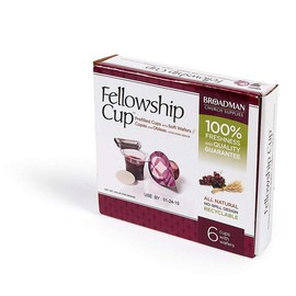 BROADMAN CHURCH SUPPLIES Broadman Church Supplies Pre-filled Communion Fellowship Cup, Juice and Wafer Set, 6 Count