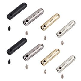 NBEADS 24 Sets Metal Shoelace Tips, 2 Colours Alloy Shoelace Head and Shoelaces Replacement Shoelaces for DIY Repair and Design Making, Round Head, 4 colours - 24 sets