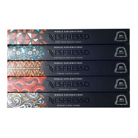 Nespresso World Explorations Pack: ENVIVO LUNGO, FORTISSIO LUNGO, LINIZIO LUNGO, SHANGHAI LUNGO, BUENOS AIRES LUNGO, 50 Capsule