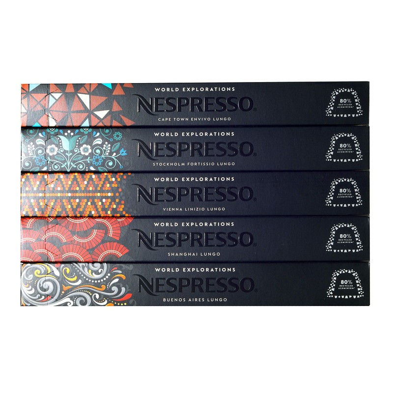 Nespresso World Explorations Pack: ENVIVO LUNGO, FORTISSIO LUNGO, LINIZIO LUNGO,