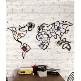 Hencely World Map Wall Art- Abstract Metal Wall Art- Metal Wall Panel Decor-Wall Hanging