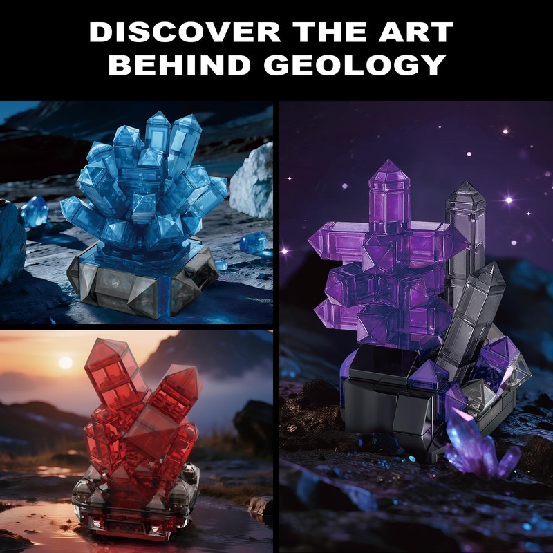 Oeasic Geology Crystal Building Set for Adults, 564PCS Model Collection