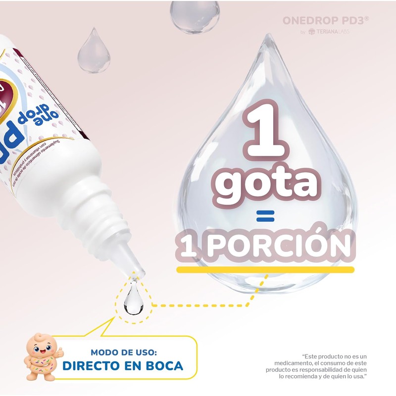ONEDROP PD3 Probióticos y Vitamina D3 Frasco de 3 mL