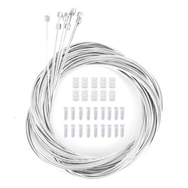 bssmmai Pack of 10 Bicycle Universal Gear Cable Brake Cable Steel Gear Cable with End Sleeve End Caps Bicycle Gear Cable Bicycle Accessories for Mountain Bike Road Bike Bicycle