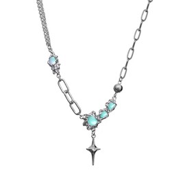 PYAIOVR Rose Gold Birthstone Pendant Necklace Women's for Women Jewellery Birthday Gift for Her Girlfriend Christmas Valentine's Day