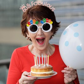 Atoden 60th Birthday Decorations for Women 60 and Fabulous Headband Rose Gold Tiara 60 Year Old Gifts