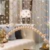 Hanbinsen 20 Strings Crystal Beaded Curtain, Arched Door String Curtain,