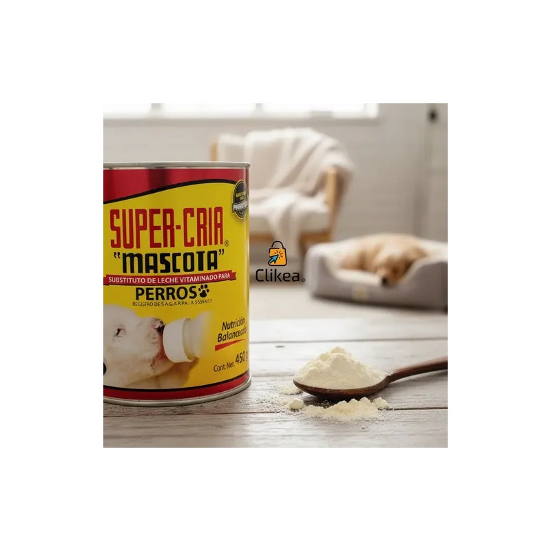 Kit Leche Super Cria Mascota Cachorros 450 Gr Con Biberon