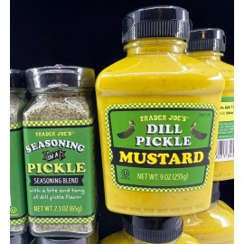 Trader Joe's Joes Dill Pickle Mustard & OR Seasoning In A PICKLE RARE Delicious! - Pack of 1, 1 Dill Pickle Mustard & 1 Pickle Seasoning